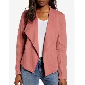 CASLON Drape Collar Knit Blazer Faded Coral